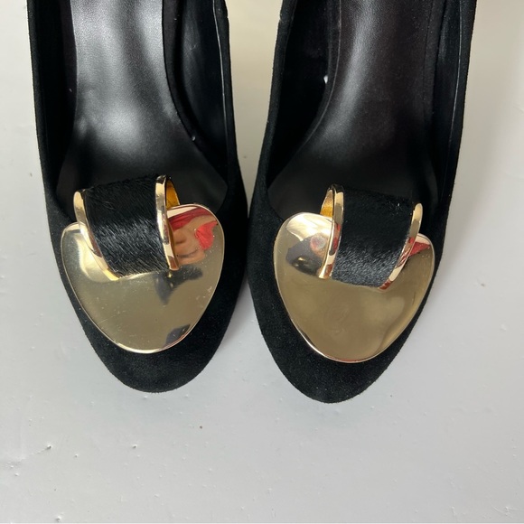 Aldo Women’s Black and Gold Women's Block Heels Size 6 NEW - Picture 5 of 12